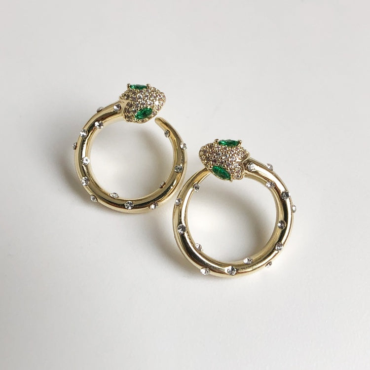 Cubic Zirconia Snake Earring