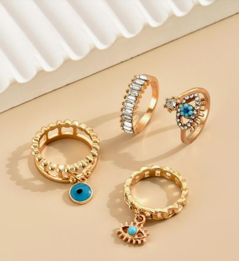 Boho Evil Eye Stack Rings