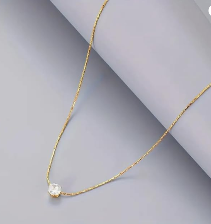 Minimal Solitaire Necklace