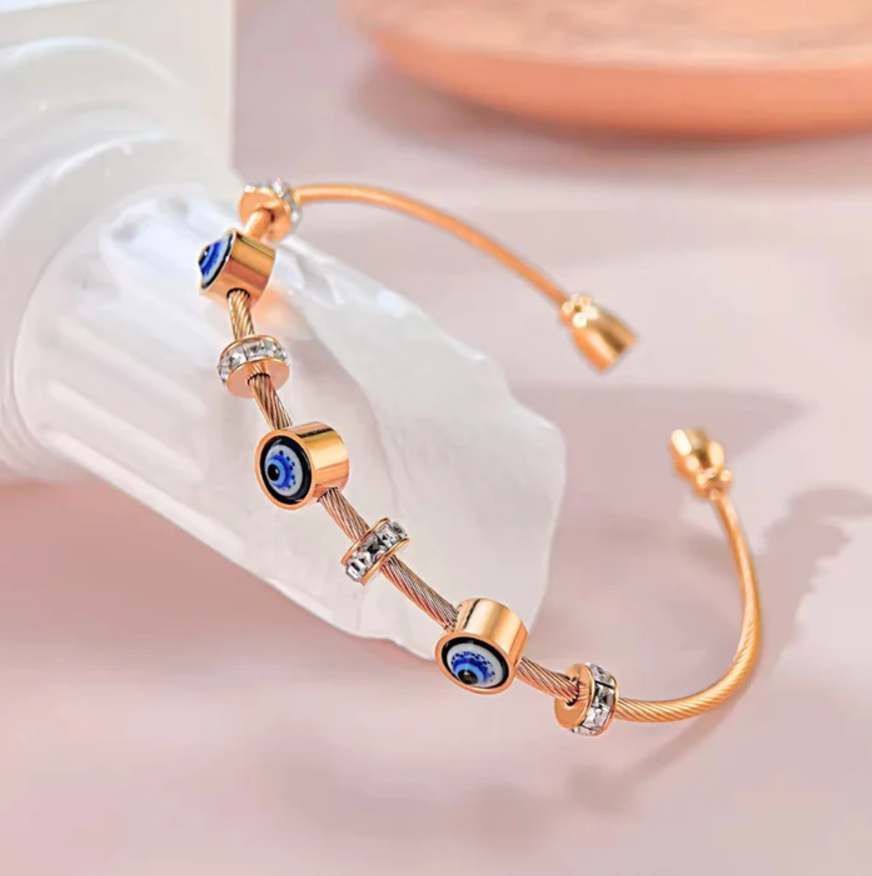 Evil Eye Cuff with Magnetic Closure