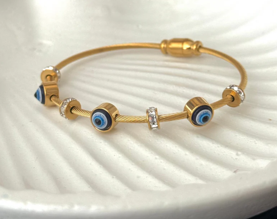 Evil Eye Cuff with Magnetic Closure