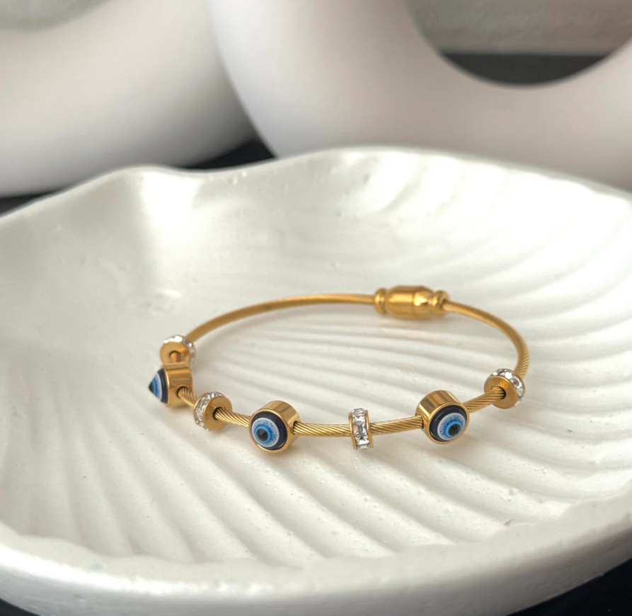 Evil Eye Cuff with Magnetic Closure