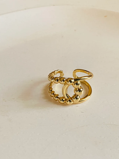 Beaded Twist Band Ring