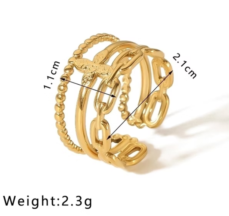 Golden Trinity Ring