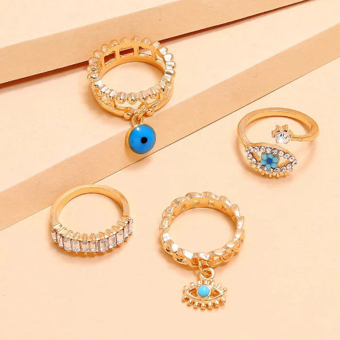 Boho Evil Eye Stack Rings