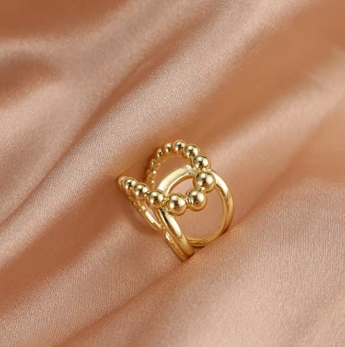 Beaded Twist Band Ring