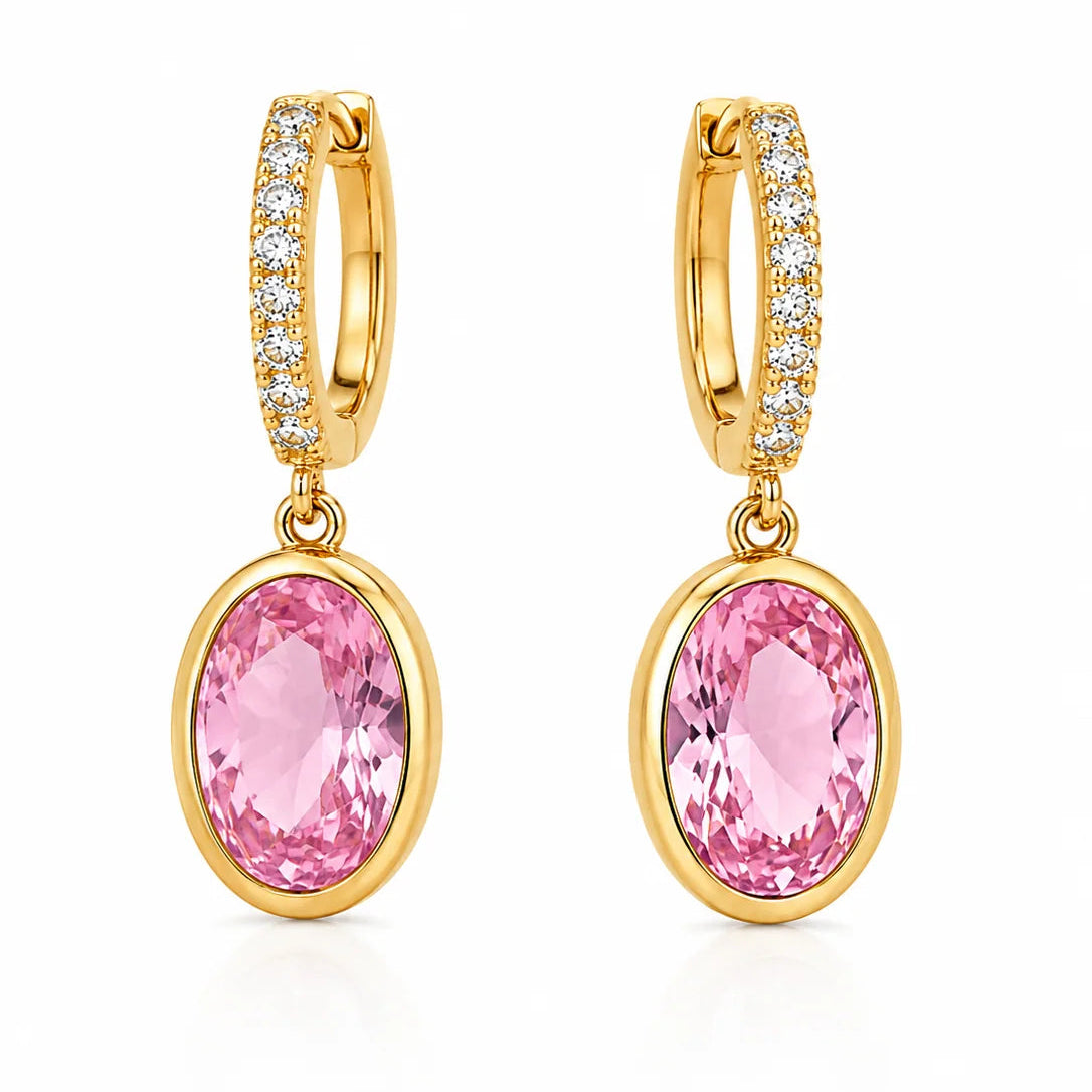 Rosé Crystal Drop Earrings