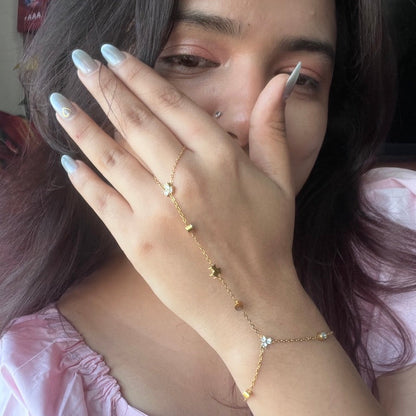 Elegant Gold Hand Chain Bracelet