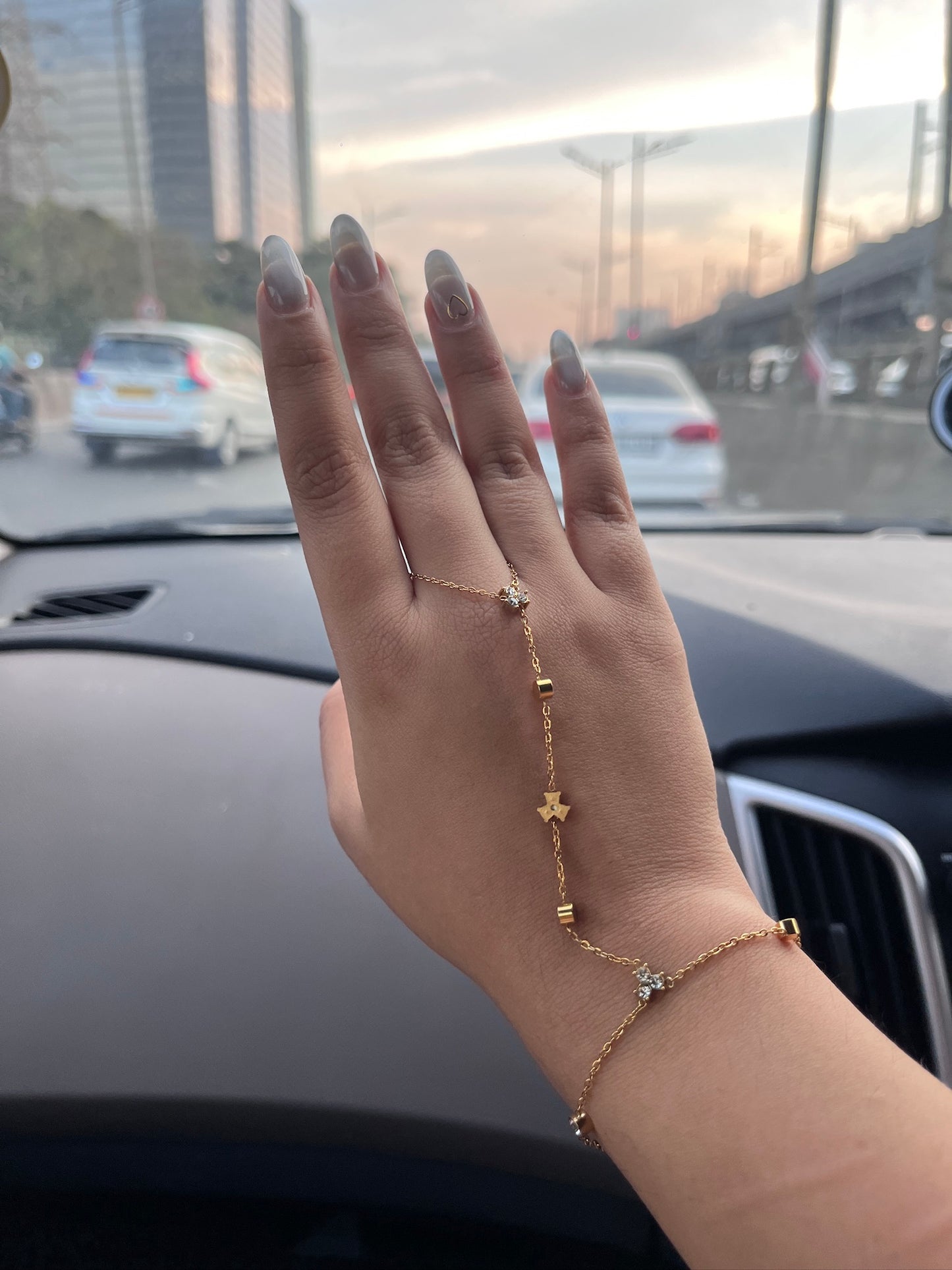 Elegant Gold Hand Chain Bracelet