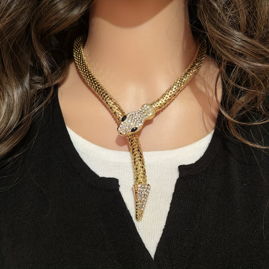 Cubic Zirconia Magnetic Snake Chain Necklace