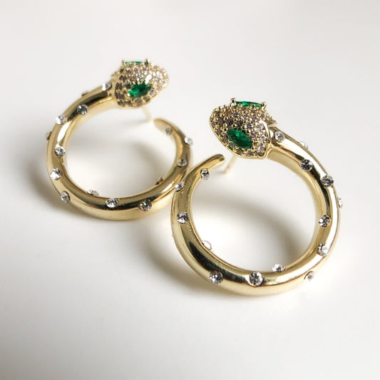Cubic Zirconia Snake Earring