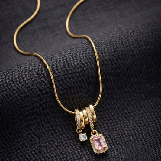 Blush Starlight Ring Drop Necklace