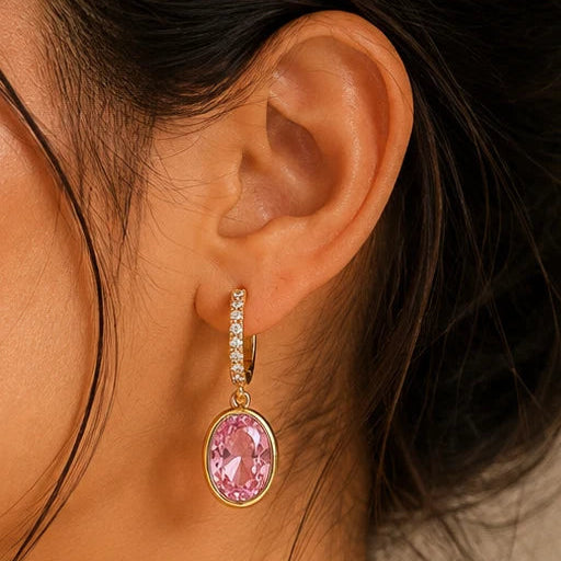 Rosé Crystal Drop Earrings