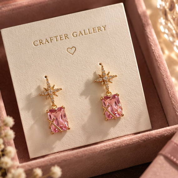 Starlight Pink Drop Earrings