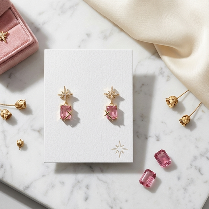Starlight Pink Drop Earrings