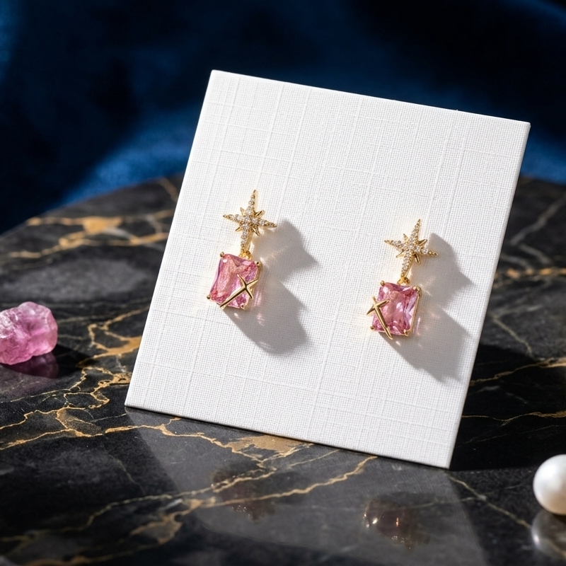 Starlight Pink Drop Earrings