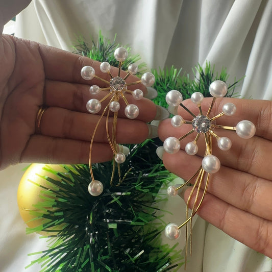 Stardust Pearl Drop Earrings