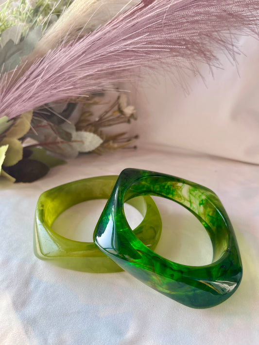 Marble Muse Resin Bangles -  Stack of 2