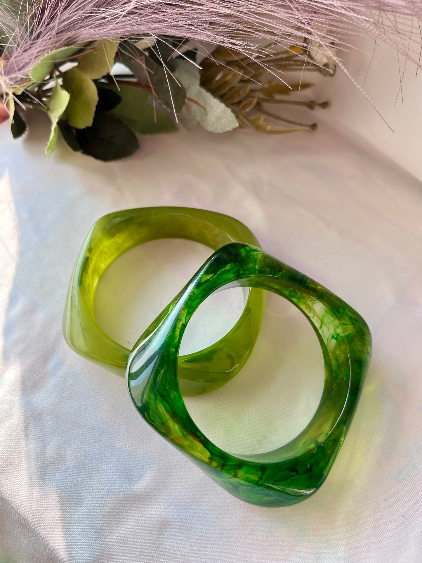 Marble Muse Resin Bangles -  Stack of 2