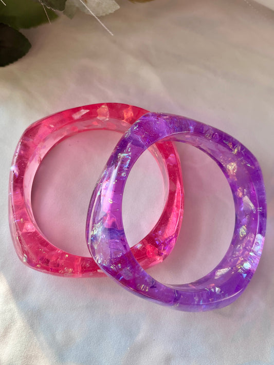 Harmony Pop Resin Bangle - Stack of 2