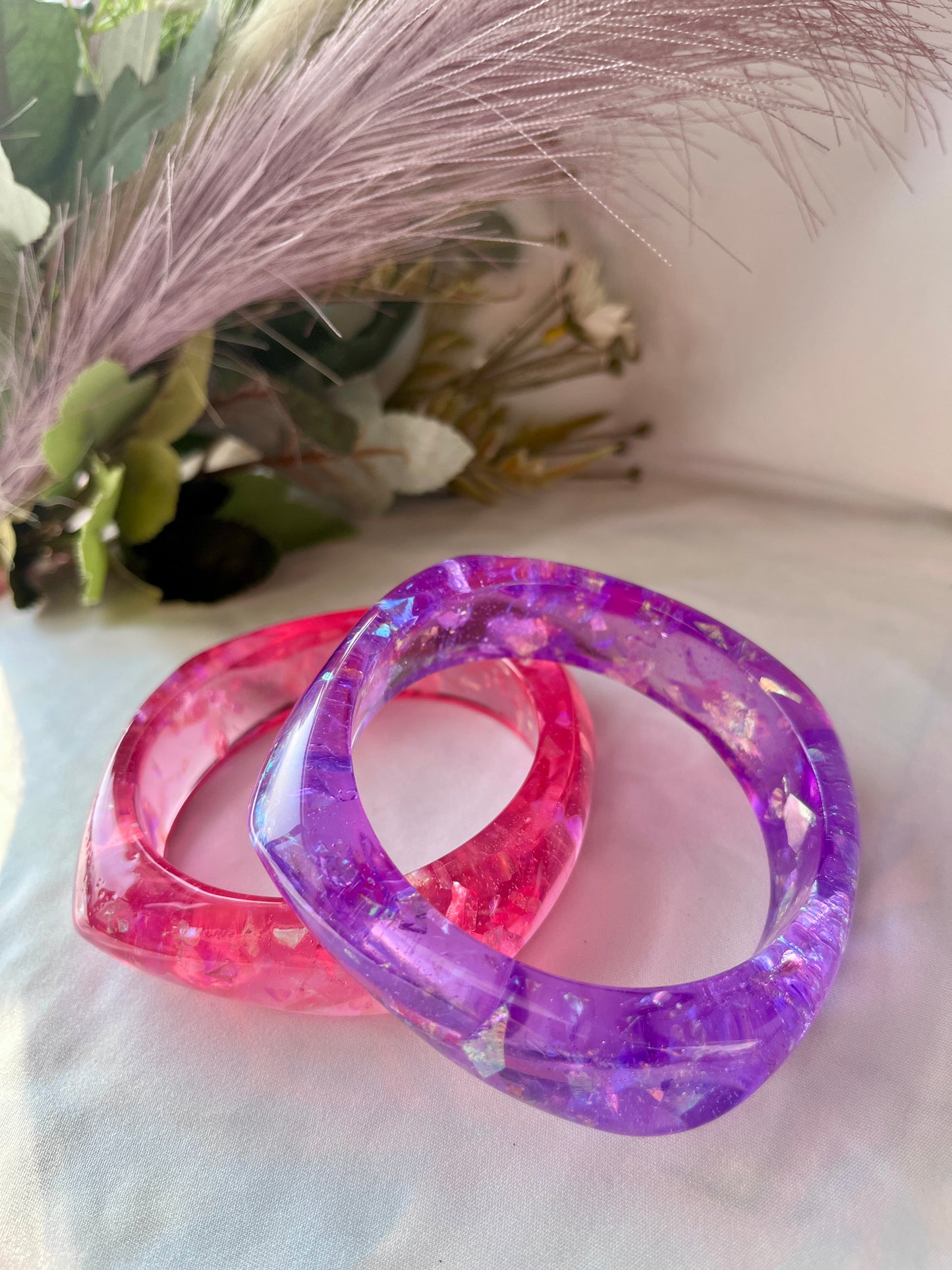 Harmony Pop Resin Bangle - Stack of 2