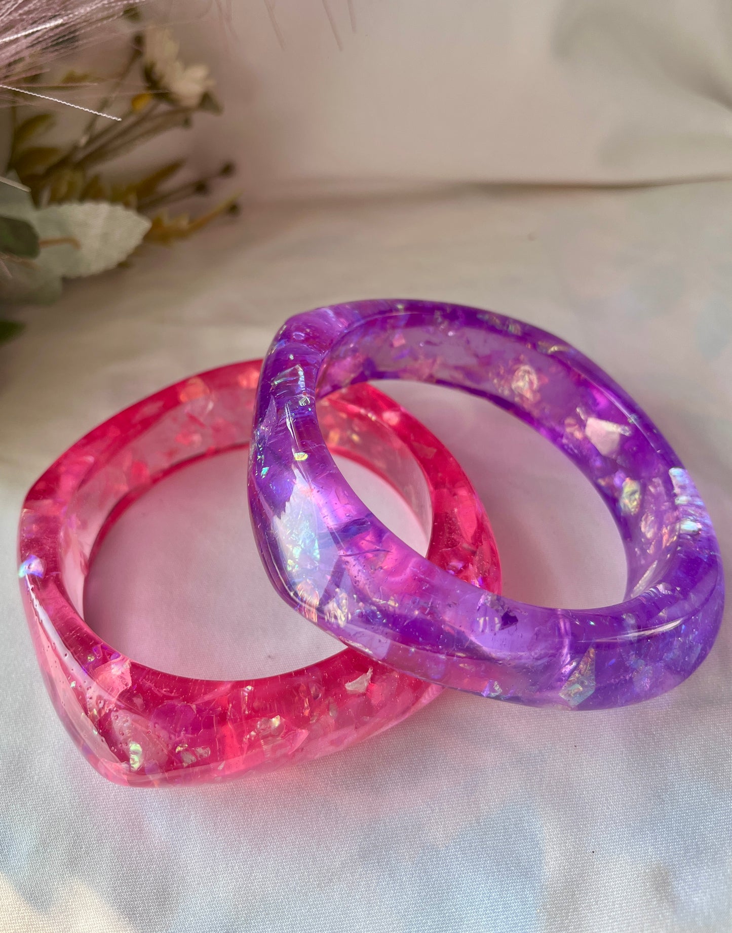 Harmony Pop Resin Bangle - Stack of 2