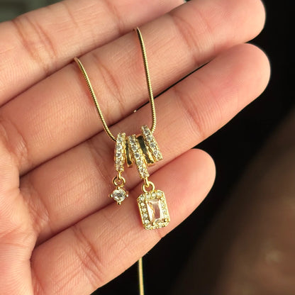 Blush Starlight Ring Drop Necklace