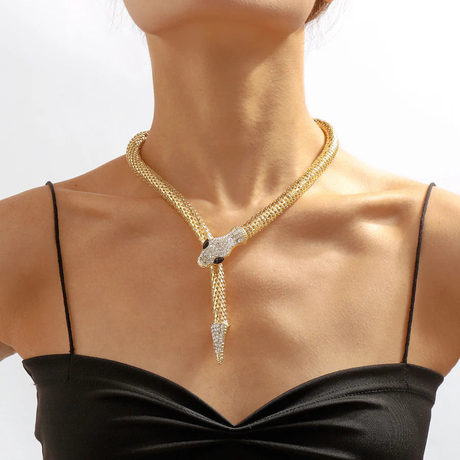 Cubic Zirconia Magnetic Snake Chain Necklace