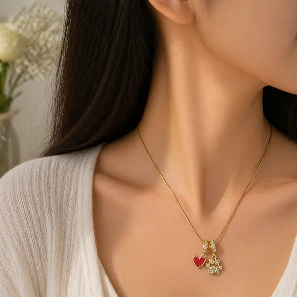 Love & Paw Charm Necklace