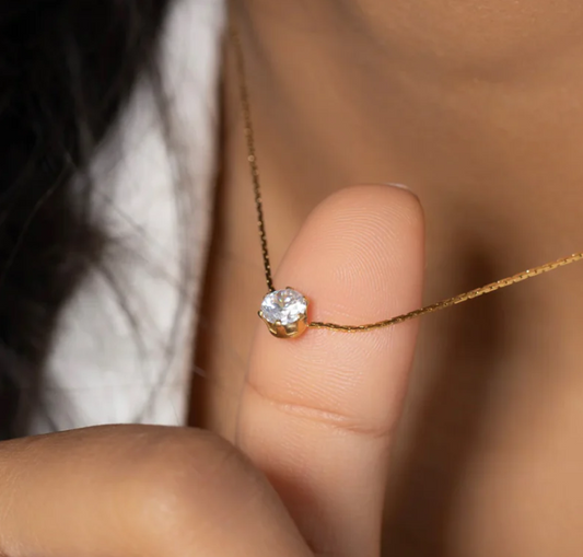Minimal Solitaire Necklace