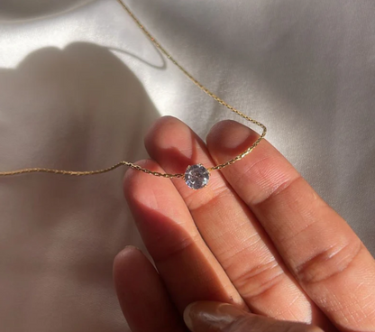 Minimal Solitaire Necklace