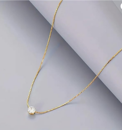 Minimal Solitaire Necklace