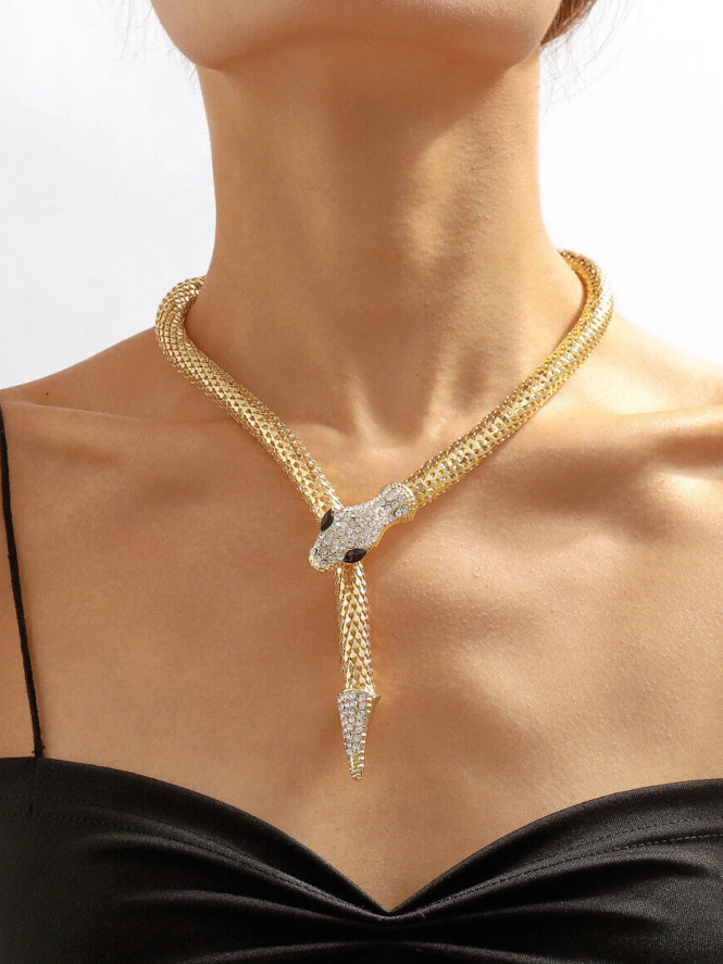 Cubic Zirconia Magnetic Snake Chain Necklace