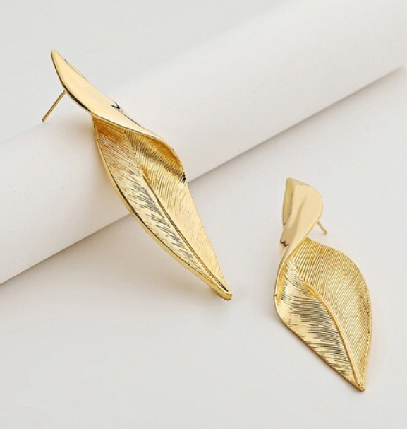 Crafted Leaf Statement Earrings