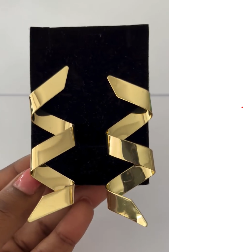Gold Metal Twisties Earrings