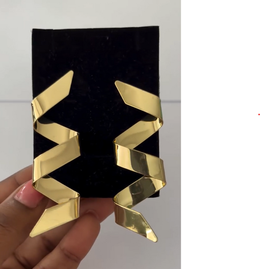 Gold Metal Twisties Earrings