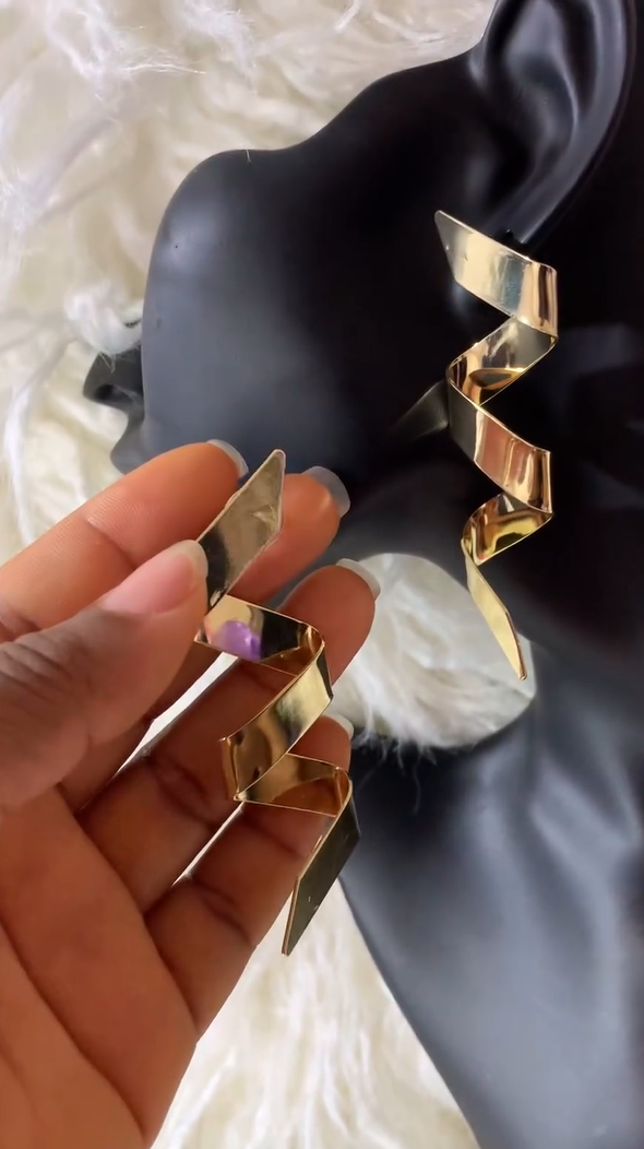 Gold Metal Twisties Earrings