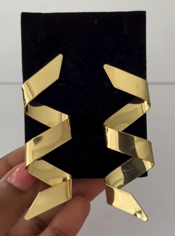 Gold Metal Twisties Earrings