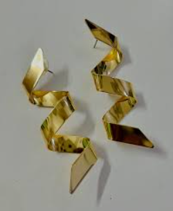 Gold Metal Twisties Earrings