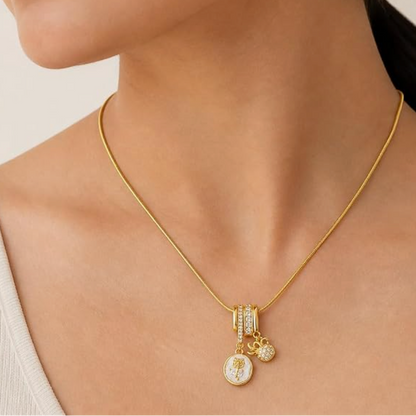 Vintage Rose Charm Necklace