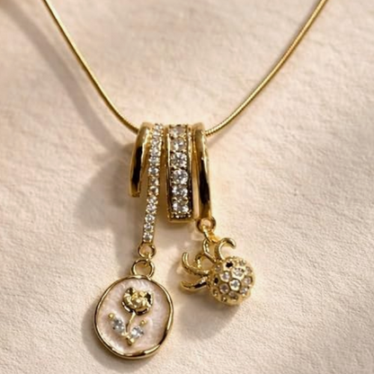Vintage Rose Charm Necklace
