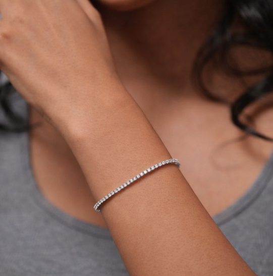 Rhinestone Tennis Wristlet Stretchable Bracelet