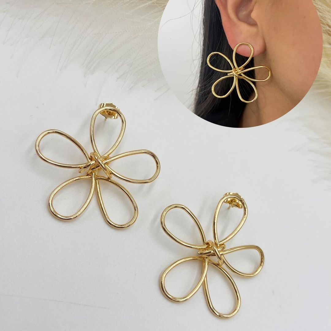 Intricate Flower Statement Earrings