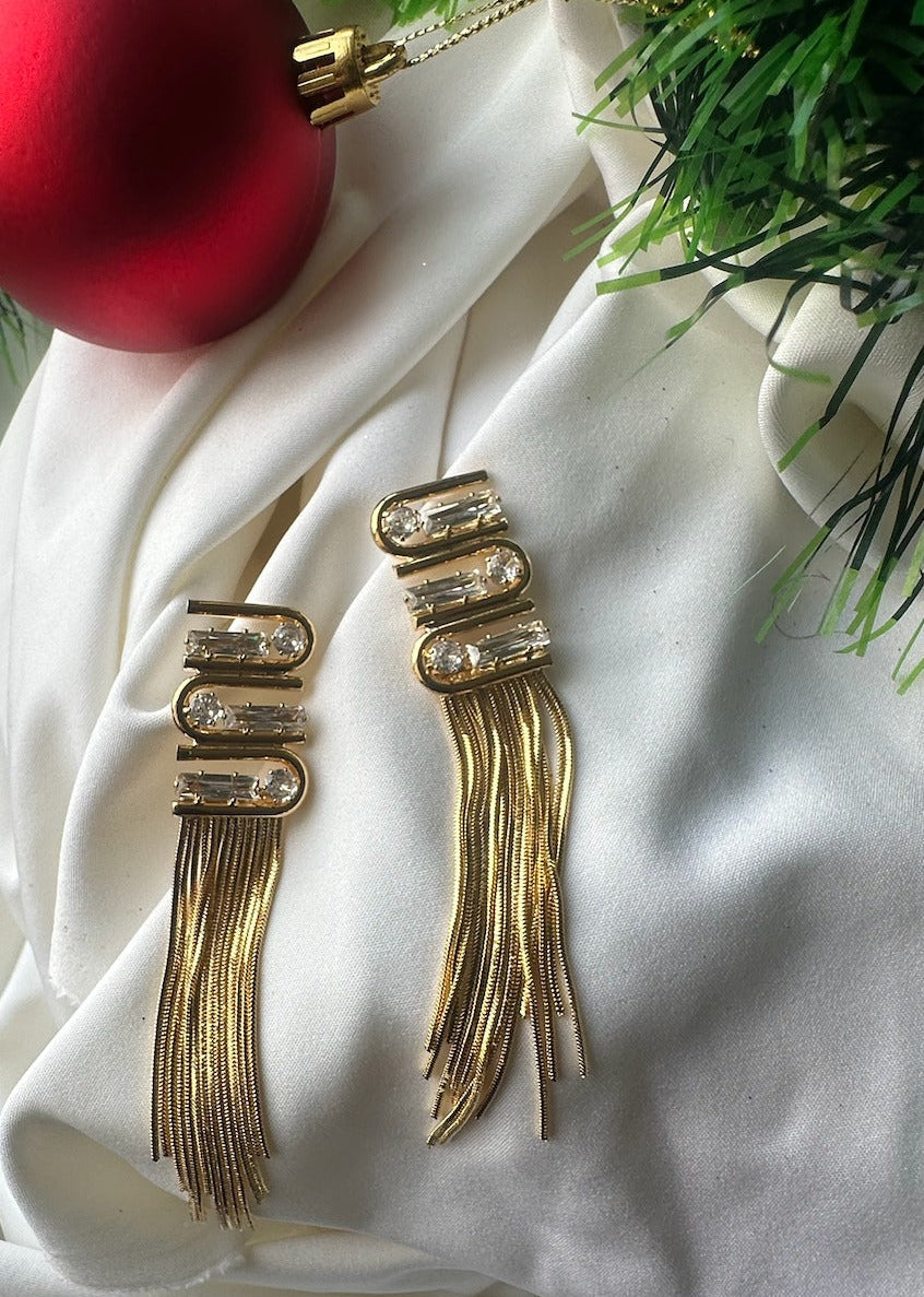 Disco Drip Tassel Earrings