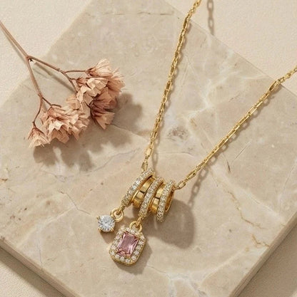 Blush Starlight Ring Drop Necklace
