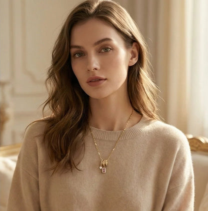 Blush Starlight Ring Drop Necklace