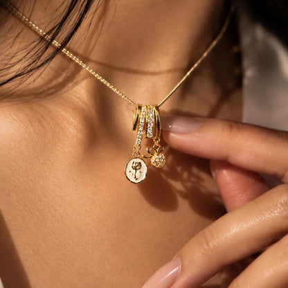 Vintage Rose Charm Necklace